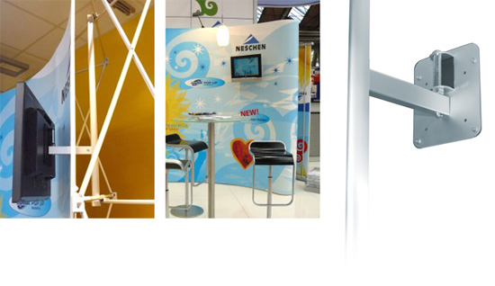 Beurswand monitorhouder expolinc Beurswand monitorhouder expolinc