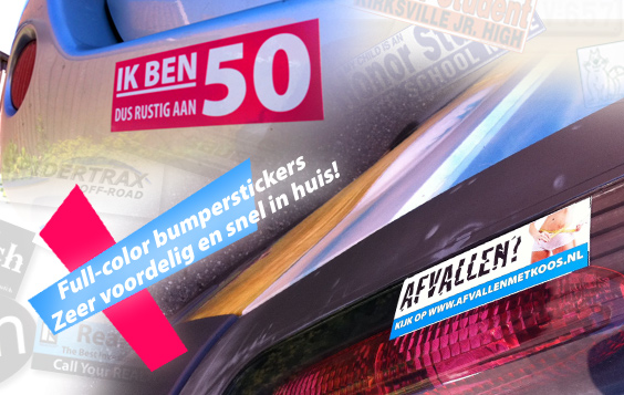 bumper stickers voor op auto's, bumpers, autolak