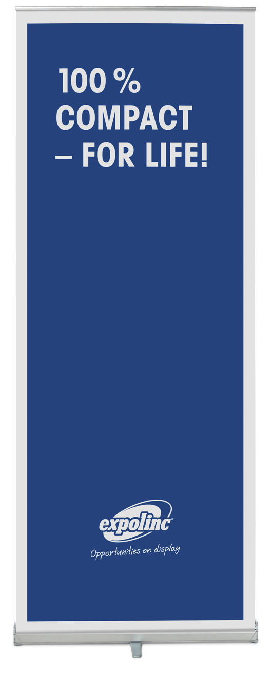 Foto van voorzijde roll up banner compact